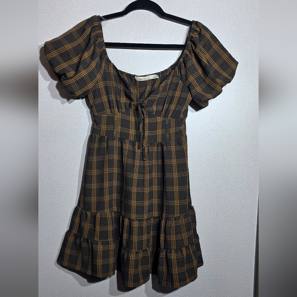 Liberty Love Checkered V-Neck Top